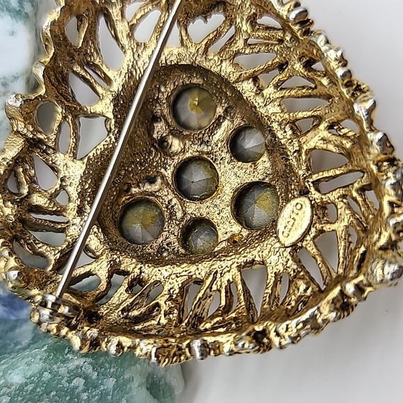 Exquisite! Vintage Accessocraft Circa 1950-60's Aurora Borealis Heart Brooch! - Picture 10 of 12